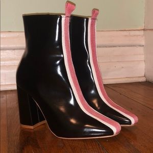 Racer Stripe Black Booties